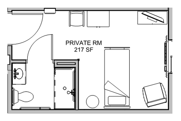 deluxe private room floor plan